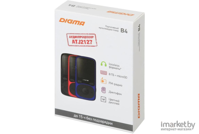 MP3-плеер Digma B4 8 Gb черный [B4BK]