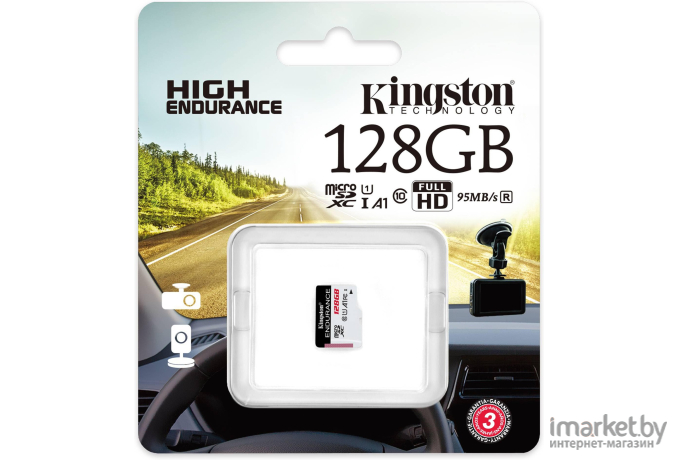 Карта памяти Kingston microSDXC 128Gb Class10 High Endurance w/o adapter [SDCE/128GB]