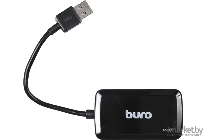 Кабель, адаптер, разветвитель Buro BU-HUB4-U3.0-S черный