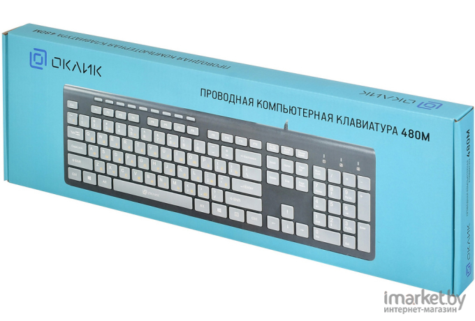 Клавиатура Oklick 480 M черный/серый