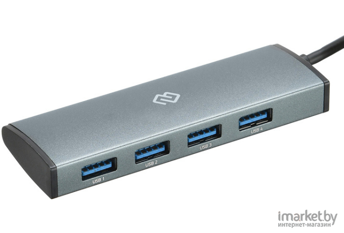 USB-хаб Digma HUB-4U3.0-UC-G серый