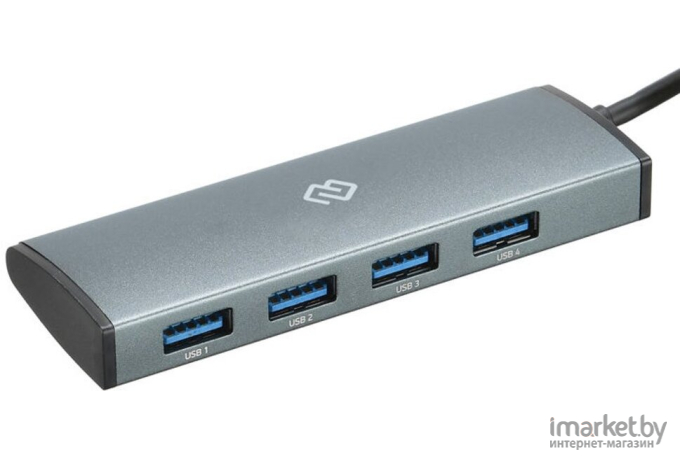 USB-хаб Digma HUB-4U3.0-UC-G серый