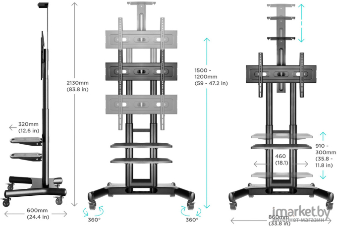 Кронштейн Onkron TS1552 Black