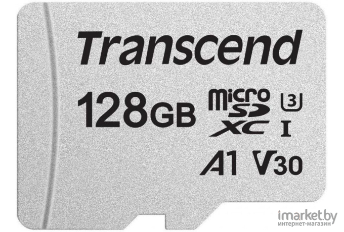 Карта памяти Transcend microSDXC 128 GB Class 10 UHS-I U3 V30 A1 TLC [TS128GUSD300S]
