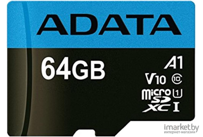 Карта памяти A-Data MICRO SDXC 64GB CLASS10 [AUSDX64GUICL10A1-RA1]