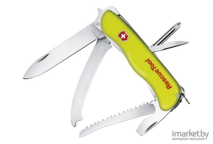 Туристический нож Victorinox RescueTool One Hand 12 функций карт. коробка салатовый [0.8623.MWN]