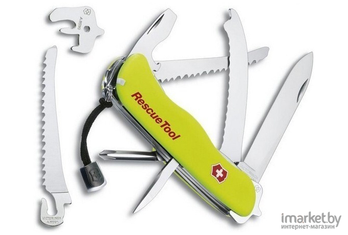 Туристический нож Victorinox RescueTool One Hand 12 функций карт. коробка салатовый [0.8623.MWN]