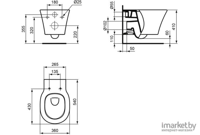 Унитаз Ideal Standard Connect Air AquaBlade белый [E005401]