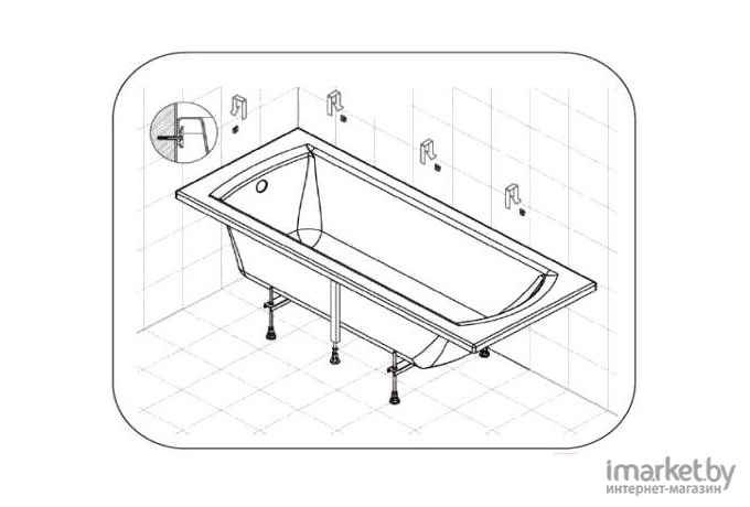 Каркас для ванны Santek Касабланка XL 180х80 [1WH302483]