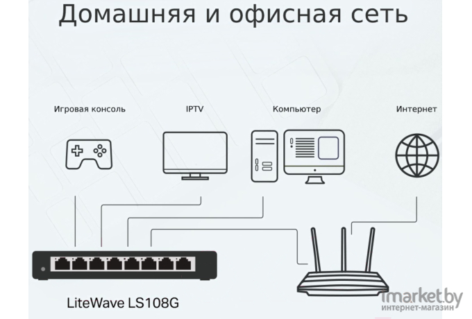 Неуправляемый коммутатор TP-Link LS108G