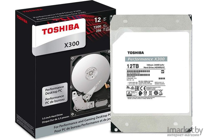 Жесткий диск Toshiba SATA-III 12Tb X300 256Mb 3.5 [HDWR21CUZSVA]