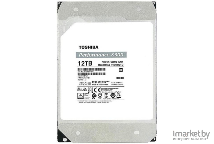 Жесткий диск Toshiba SATA-III 12Tb X300 256Mb 3.5 [HDWR21CUZSVA]