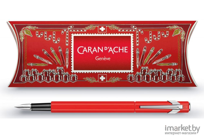 Ручка перьевая Carandache Office 849 Classic Seasons Greetings F перо сталь нержавеющая подар. коробка красный [841.570]