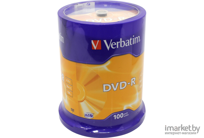 Оптический диск Verbatim DVD-R 4.7Gb 16x Cake Box 100 шт [43549]