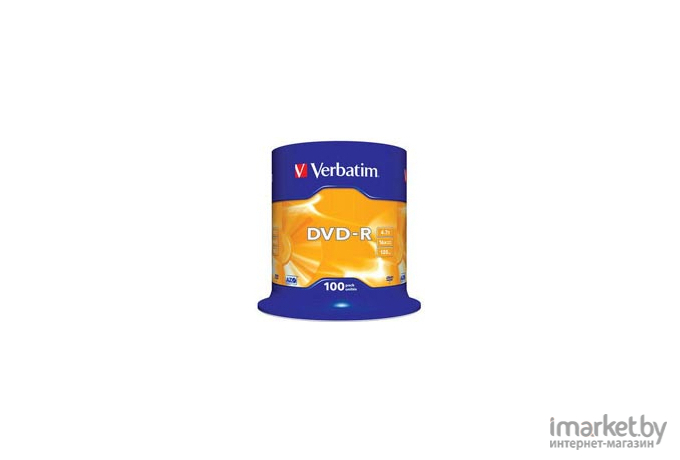 Оптический диск Verbatim DVD-R 4.7Gb 16x Cake Box 100 шт [43549]