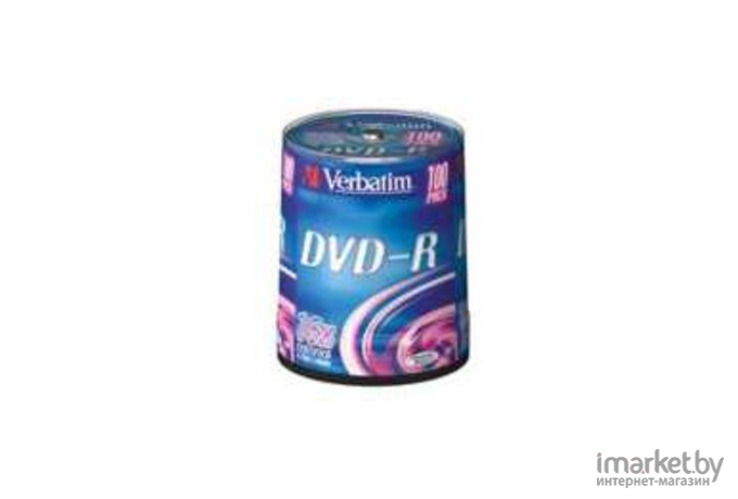 Оптический диск Verbatim DVD-R 4.7Gb 16x Cake Box 100 шт [43549]