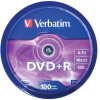 Оптический диск Verbatim DVD+R 4.7Gb 16x Cake Box 100 шт [43551]