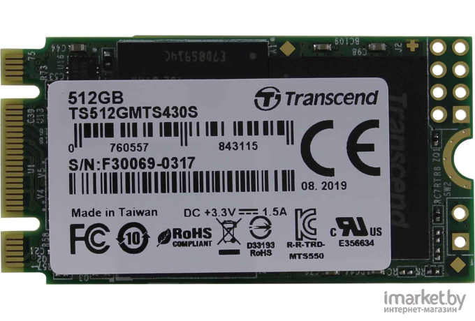 SSD диск Transcend M.2 512Gb MTS430 [TS512GMTS430S]