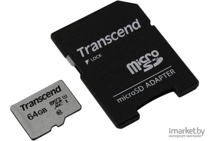 Карта памяти Transcend 64GB microSDXC Class 10 UHS-I U1 [TS64GUSD300S-A]