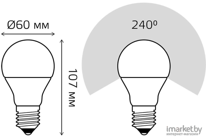 Лампа Gauss LED A60 E27 7W 710lm 4100K 1/10/40 [102502207]