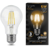 Лампа Gauss LED Filament A60 E27 6W 600lm 2700К 1/10/40 [102802106]