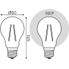 Лампа Gauss LED Filament A60 E27 6W 600lm 2700К 1/10/40 [102802106]