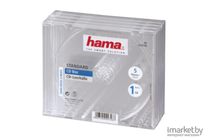 Футляр для CD диска Hama H-44748 Jewel 5 шт [00044748]