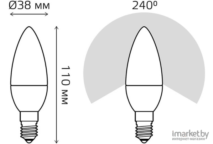 Лампа Gauss LED Свеча [103101107-D]