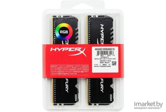 Оперативная память Kingston HyperX Fury 32GB 3200MHz DDR4 DIMM [HX432C16FB3AK2/32]