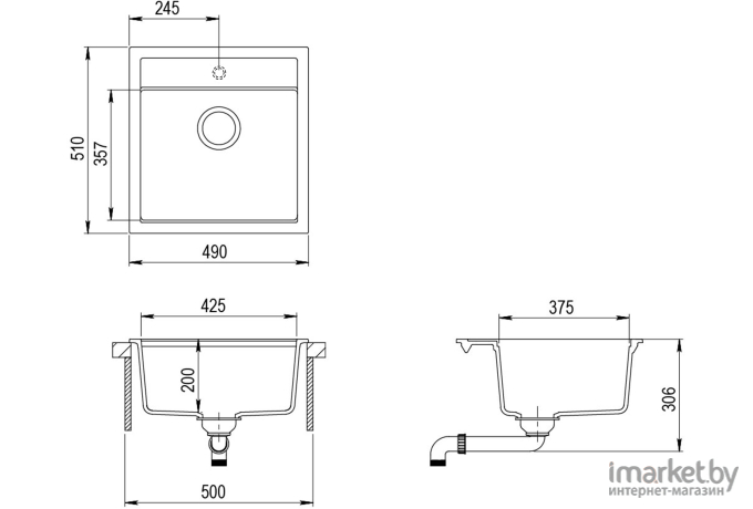 Кухонная мойка Aquasanita SQT100W бежевый