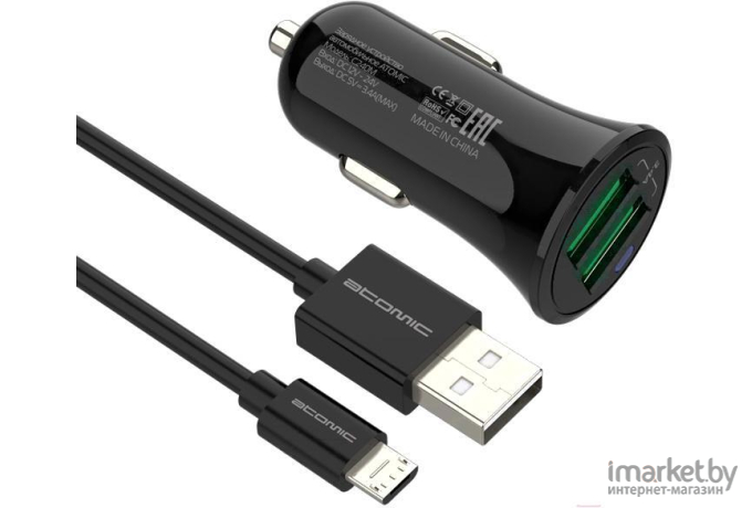 Зарядное устройство Atomic C240M с кабелем MICROUSB