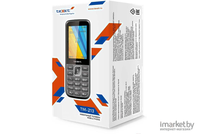 Мобильный телефон Texet TM-213 черный