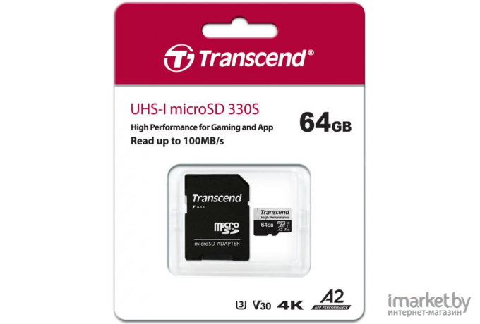 Карта памяти Transcend 64GB UHS-I U3 microSD [TS64GUSD330S]