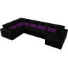 Диван Mebelico Мэдисон-П 93 микровельвет черный подушки черный/фиолетовый 59250