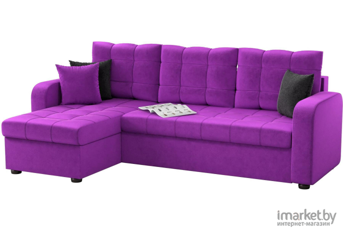 Угловой диван Mebelico Ливерпуль 478 левый 59619 микровельвет фиолетовый