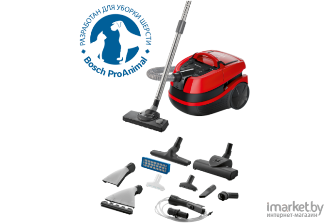 Пылесос Bosch BWD421PET красный