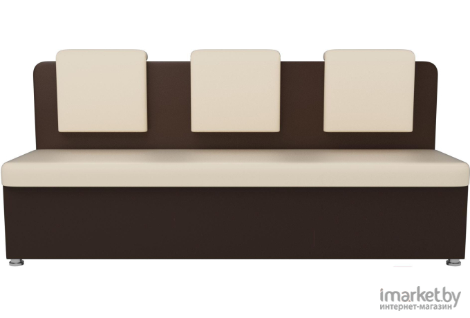Кухонный диван Лига Диванов Маккон 3-х местный экокожа бежевый/коричневый (101389)