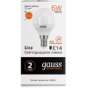  Gauss Лампа Gauss LED Elementary Шар 6W E14 420lm 3000K 1/10/50 [53116]