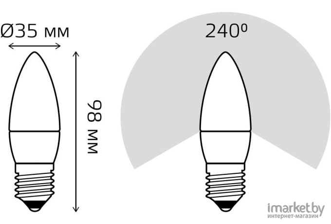  Gauss Лампа Gauss LED Elementary Свеча 6W E27 420lm 3000K 1/10/50 [33216]