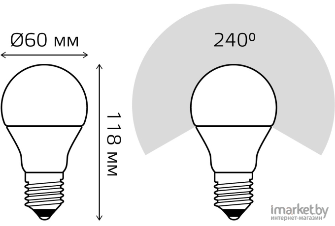  Gauss Лампа Gauss LED Elementary A60 15W E27 1320lm 3000K 1/10/50 [23215]