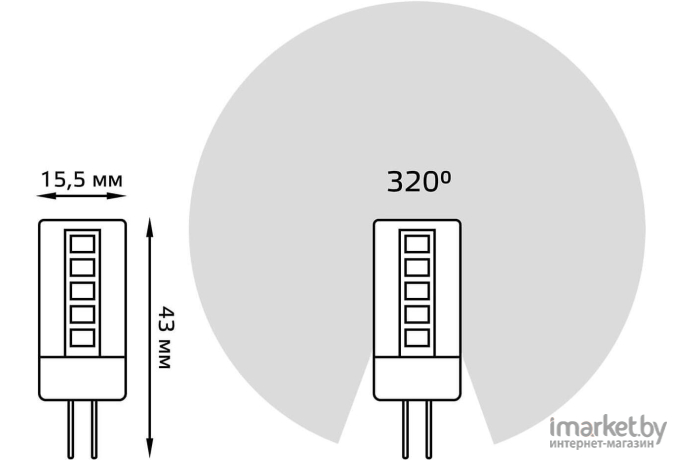  Gauss Лампа Gauss LED G4 12V 4W 400lm 2700K керамика 1/10/200 [207307104]