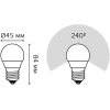  Gauss Лампа Gauss LED Шар E27 9.5W 890lm 3000K 1/10/50 [105102110]