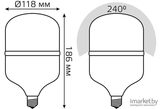  Gauss Лампа Gauss Elementary LED T120 E27 42W 3600lm 180-240V 4000K 1/12 [63224]