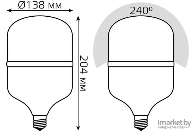  Gauss Лампа Gauss Elementary LED T140 E27 50W 4400lm 180-240V 4000K 1/8 [63225]