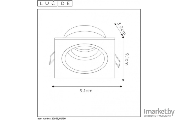 Встраиваемый светильник LUCIDE 22959/01/30