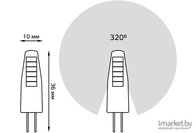  Gauss Лампа Gauss LED G4 12V 2W 190lm 2700K силикон 1/10/200 [207707102]
