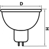  Lightstar 940212 ЛАМПА LED 220V MR16 G5.3 6.5W=60W 325LM 180G  FR 2800K 20000H, шт
