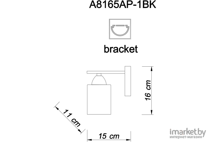 Бра ARTE Lamp A8165AP-1BK