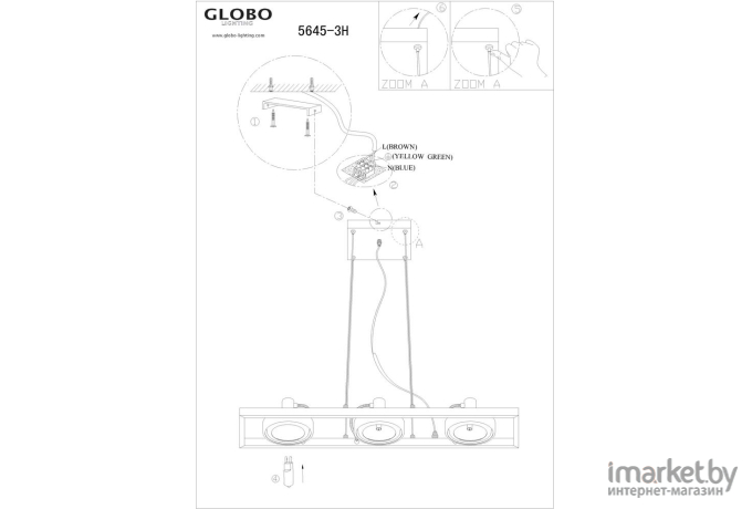 Потолочный подвесной светильник Globo 5645-3H