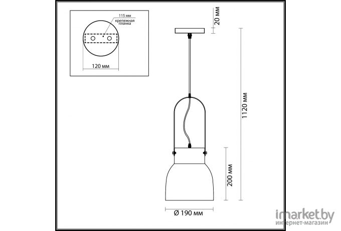 Детский светильник LUMION 3793/1 LN19 синий, дерево Подвес E27 1*60W 220V RUBY